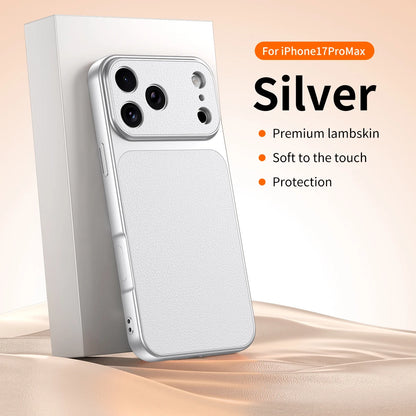 Luxury faux sheepskin shockproof phone case For iPhone 17E 17 16 15 16E 13 14 11 Pro Max full covered with matte skin back cover
