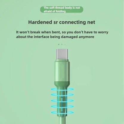 Fast charging USB C cable TYPE C Liquid soft silicone data cable for Huawei Xiaomi 1/2M mobile phones