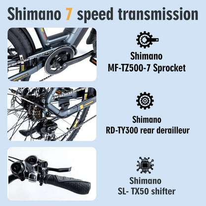 [EU Direct] 28 Inches e-Bike, Electric Bike, E-City Bike, 13Ah Removable Battery,City Bike with Pannier Rack for Commuters