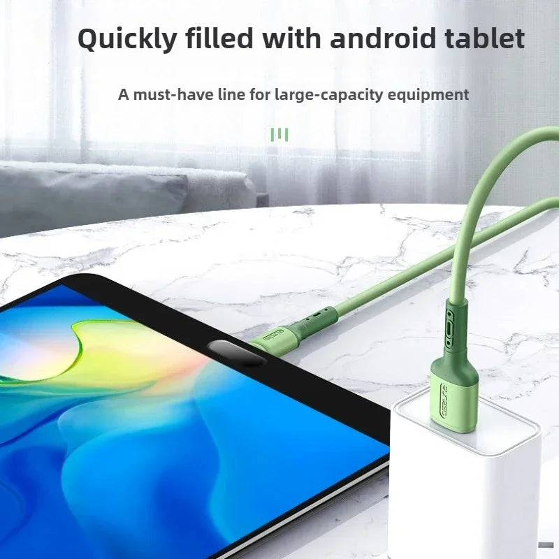 Fast charging USB C cable TYPE C Liquid soft silicone data cable for Huawei Xiaomi 1/2M mobile phones