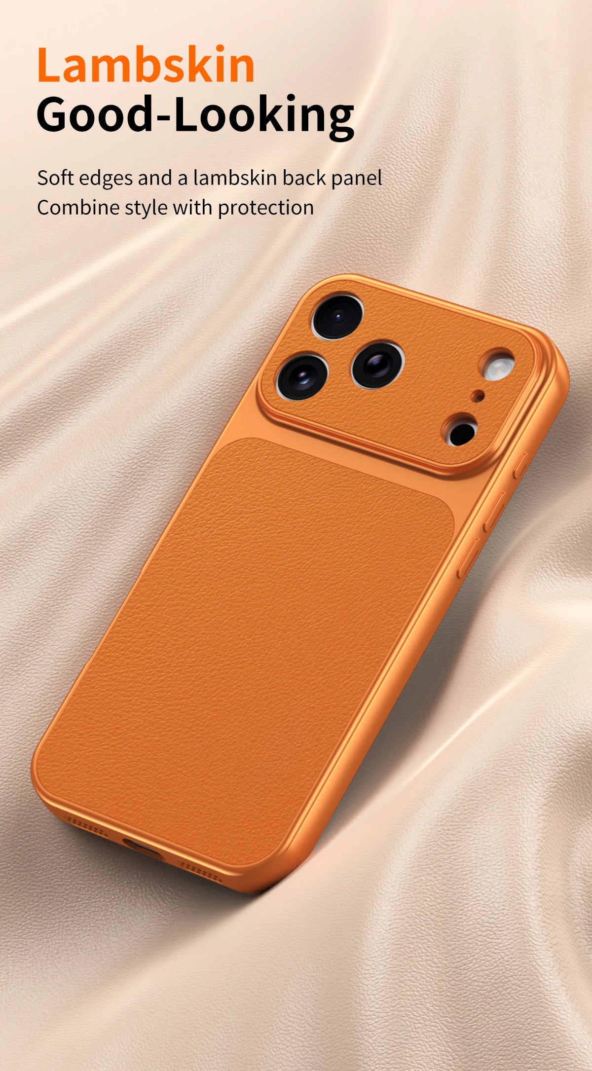 Luxury faux sheepskin shockproof phone case For iPhone 17E 17 16 15 16E 13 14 11 Pro Max full covered with matte skin back cover