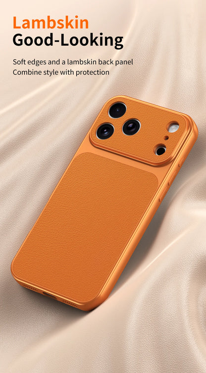 Luxury faux sheepskin shockproof phone case For iPhone 17E 17 16 15 16E 13 14 11 Pro Max full covered with matte skin back cover