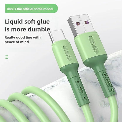 Fast charging USB C cable TYPE C Liquid soft silicone data cable for Huawei Xiaomi 1/2M mobile phones