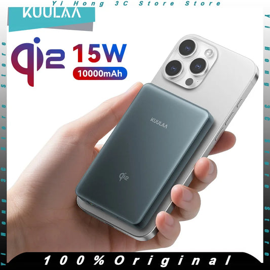 KUULAA Qi2 Magnetic 10000mAh Power Bank 15W Magsafe Wireless Fast Charging Portable Charger PowerBank For iPhone16 15 Pro Max