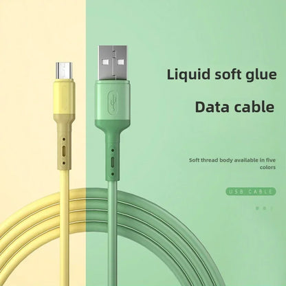 Fast charging USB C cable TYPE C Liquid soft silicone data cable for Huawei Xiaomi 1/2M mobile phones