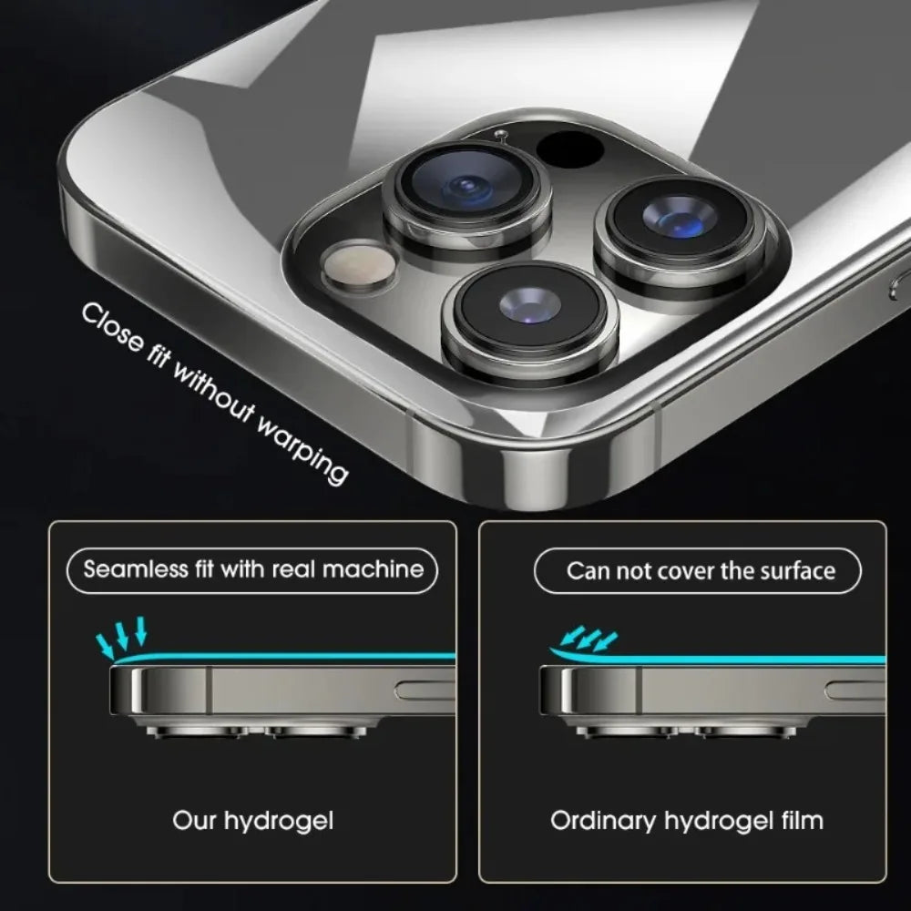1-5PCS Full Cover Back Frame Hydrogel Film & Border Stickers for iPhone 17 16 15 14 13 ProMax 17Air Back Side HD Clear Protector