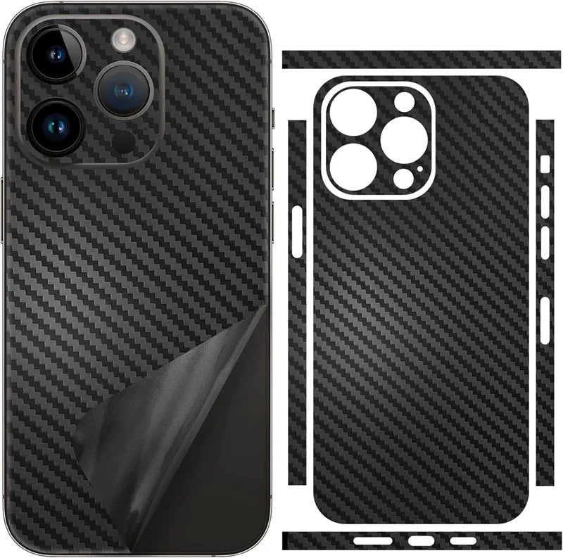 Tear Down Carbon Fiber Skin Wrap 3M Change Stickers for IPhone 17 Air 16 15 14 13 Pro Max Plus 17Pro Pegatinas Stikers Cover