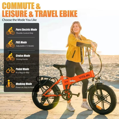 V3 2.0 Opvouwbare E-Bike 750W - Elektrische Fiets 20 inch voor Woon-Werkverkeer