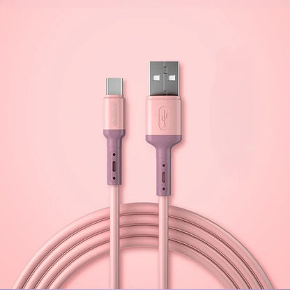 Fast charging USB C cable TYPE C Liquid soft silicone data cable for Huawei Xiaomi 1/2M mobile phones