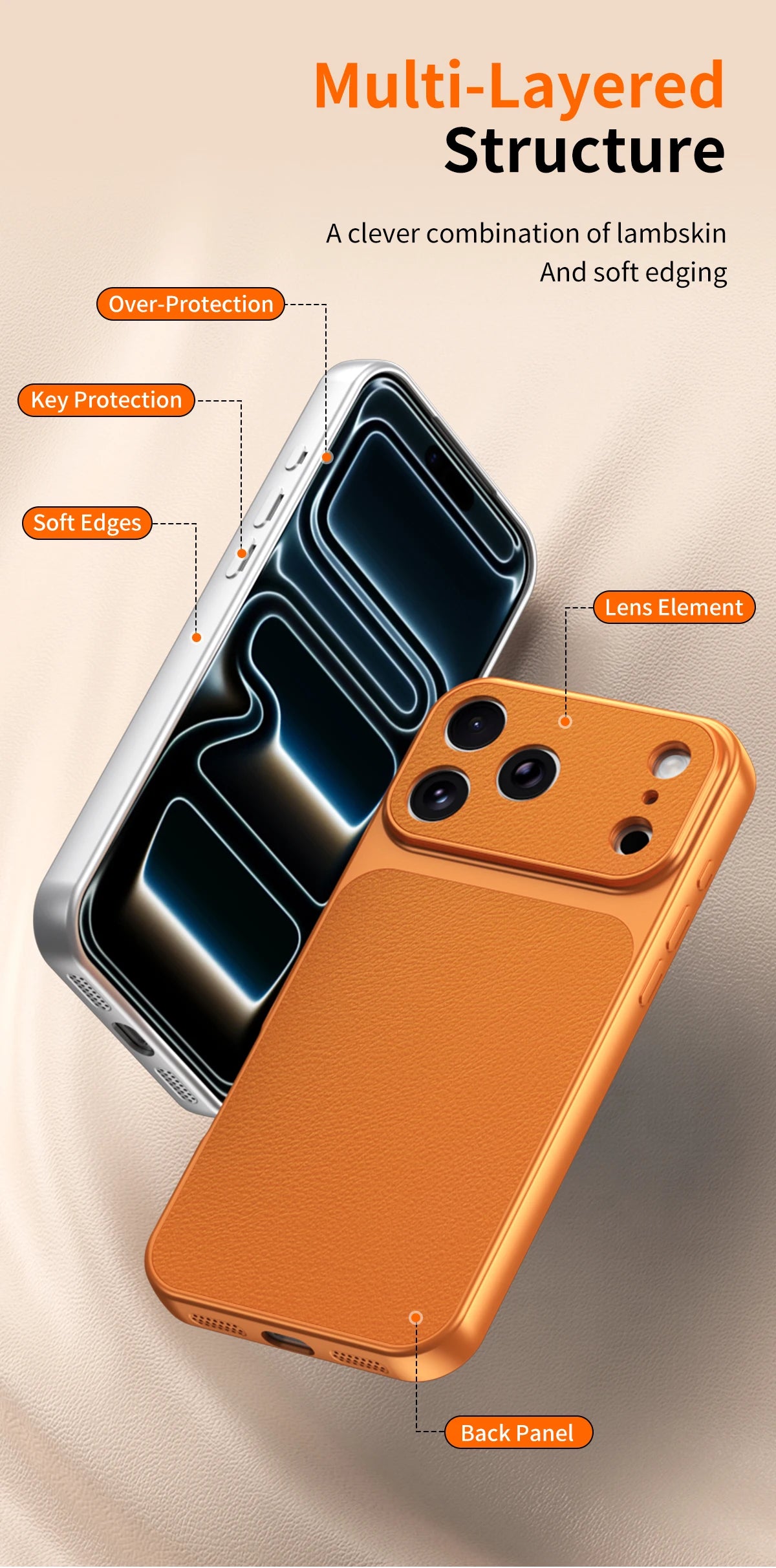 Luxury faux sheepskin shockproof phone case For iPhone 17E 17 16 15 16E 13 14 11 Pro Max full covered with matte skin back cover