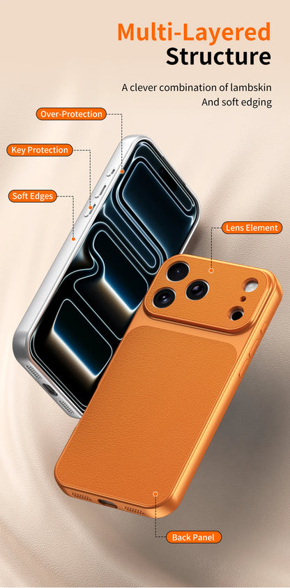 Luxury faux sheepskin shockproof phone case For iPhone 17E 17 16 15 16E 13 14 11 Pro Max full covered with matte skin back cover