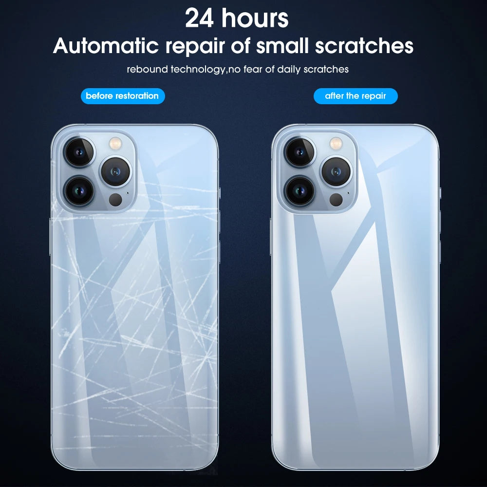 1-5PCS Full Cover Back Frame Hydrogel Film & Border Stickers for iPhone 17 16 15 14 13 ProMax 17Air Back Side HD Clear Protector