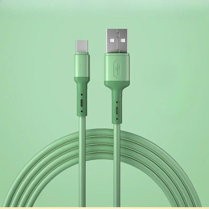 Fast charging USB C cable TYPE C Liquid soft silicone data cable for Huawei Xiaomi 1/2M mobile phones