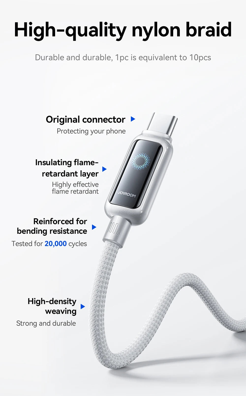 USB-C Snellaadkabel 66W/100W