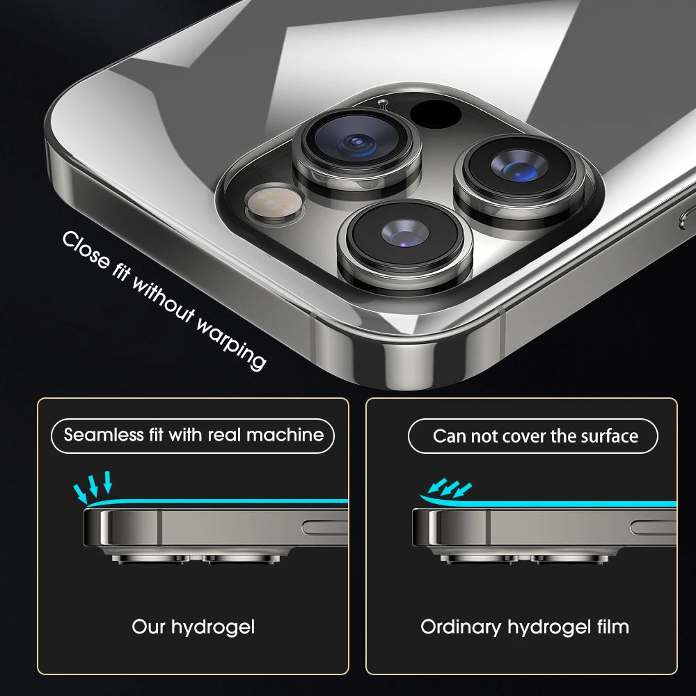 1-5PCS Full Cover Back Frame Hydrogel Film & Border Stickers for iPhone 17 16 15 14 13 ProMax 17Air Back Side HD Clear Protector