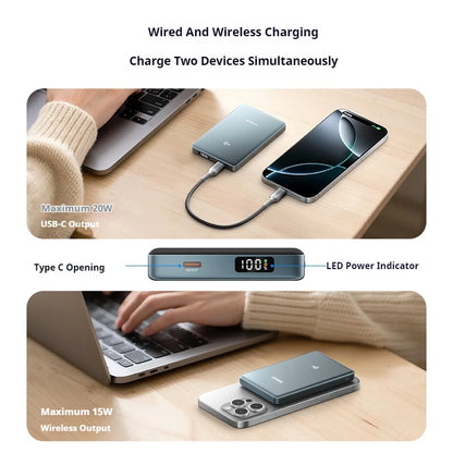 KUULAA Qi2 Magnetic 10000mAh Power Bank 15W Magsafe Wireless Fast Charging Portable Charger PowerBank For iPhone16 15 Pro Max