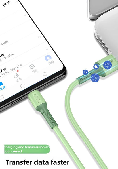 Fast charging USB C cable TYPE C Liquid soft silicone data cable for Huawei Xiaomi 1/2M mobile phones