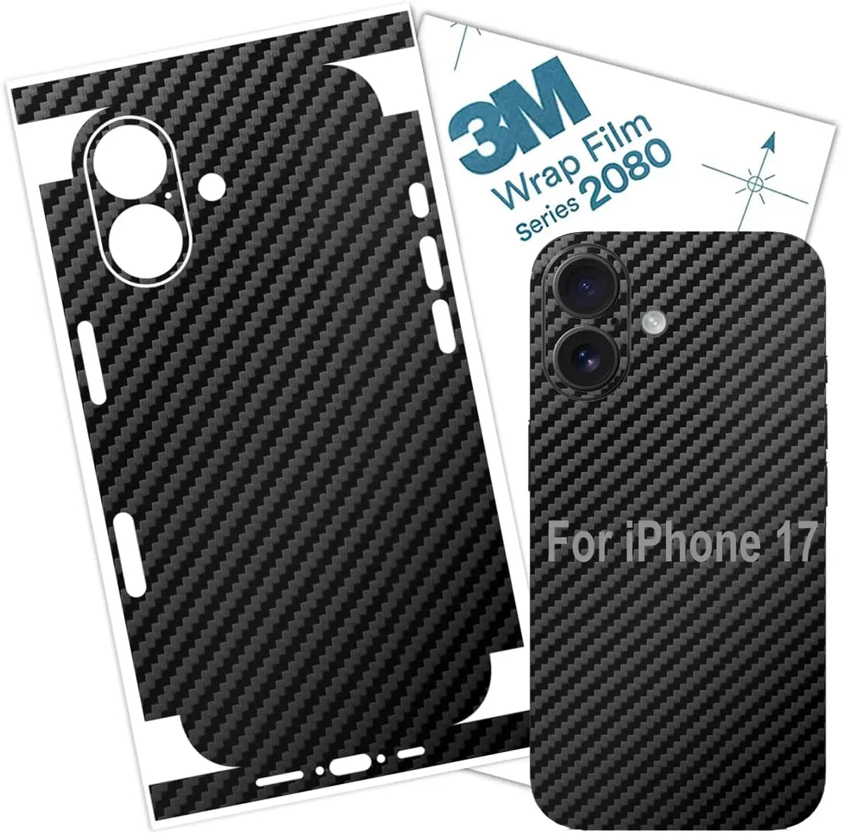 Tear Down Carbon Fiber Skin Wrap 3M Change Stickers for IPhone 17 Air 16 15 14 13 Pro Max Plus 17Pro Pegatinas Stikers Cover