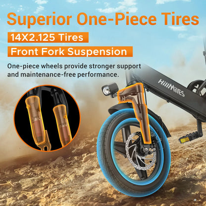 E-bike 250W Brushless Motor 36V10.4AH Lithium Battery Electric Bike Adult City Commuting 14inch Tire Light Mini Electric Bicycle