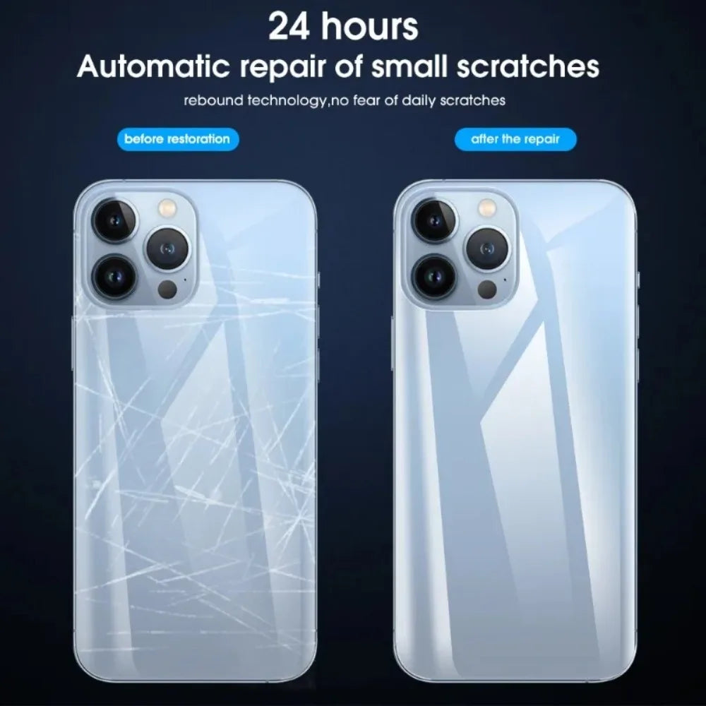 1-5PCS Full Cover Back Frame Hydrogel Film & Border Stickers for iPhone 17 16 15 14 13 ProMax 17Air Back Side HD Clear Protector