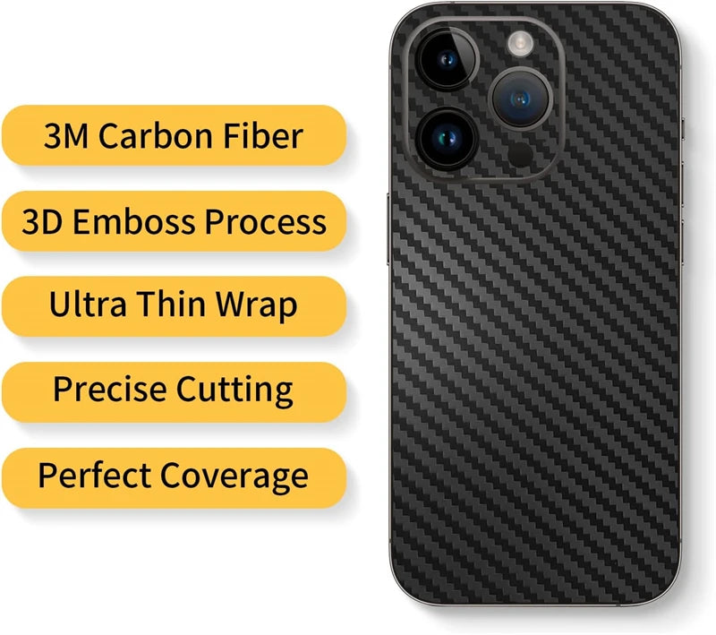 Tear Down Carbon Fiber Skin Wrap 3M Change Stickers for IPhone 17 Air 16 15 14 13 Pro Max Plus 17Pro Pegatinas Stikers Cover
