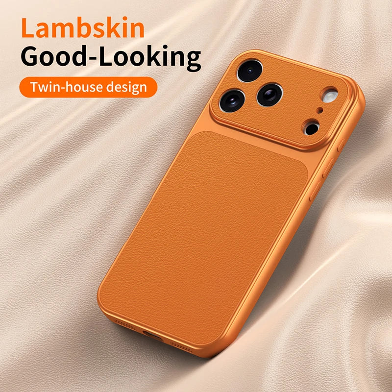 Luxury faux sheepskin shockproof phone case For iPhone 17E 17 16 15 16E 13 14 11 Pro Max full covered with matte skin back cover