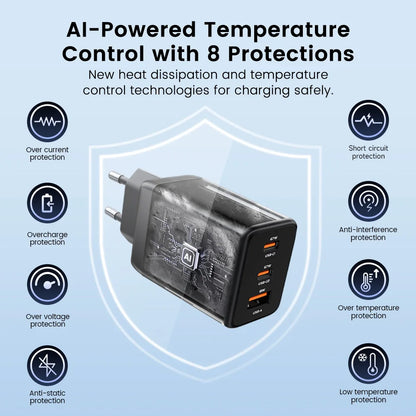 MOVESPEED 67W USB-C Charger Fast Charging 65W PD Type C PPS GaN Charger Adapter for iPhone 16 Pro MacBook Air Samsung S24 Huawei