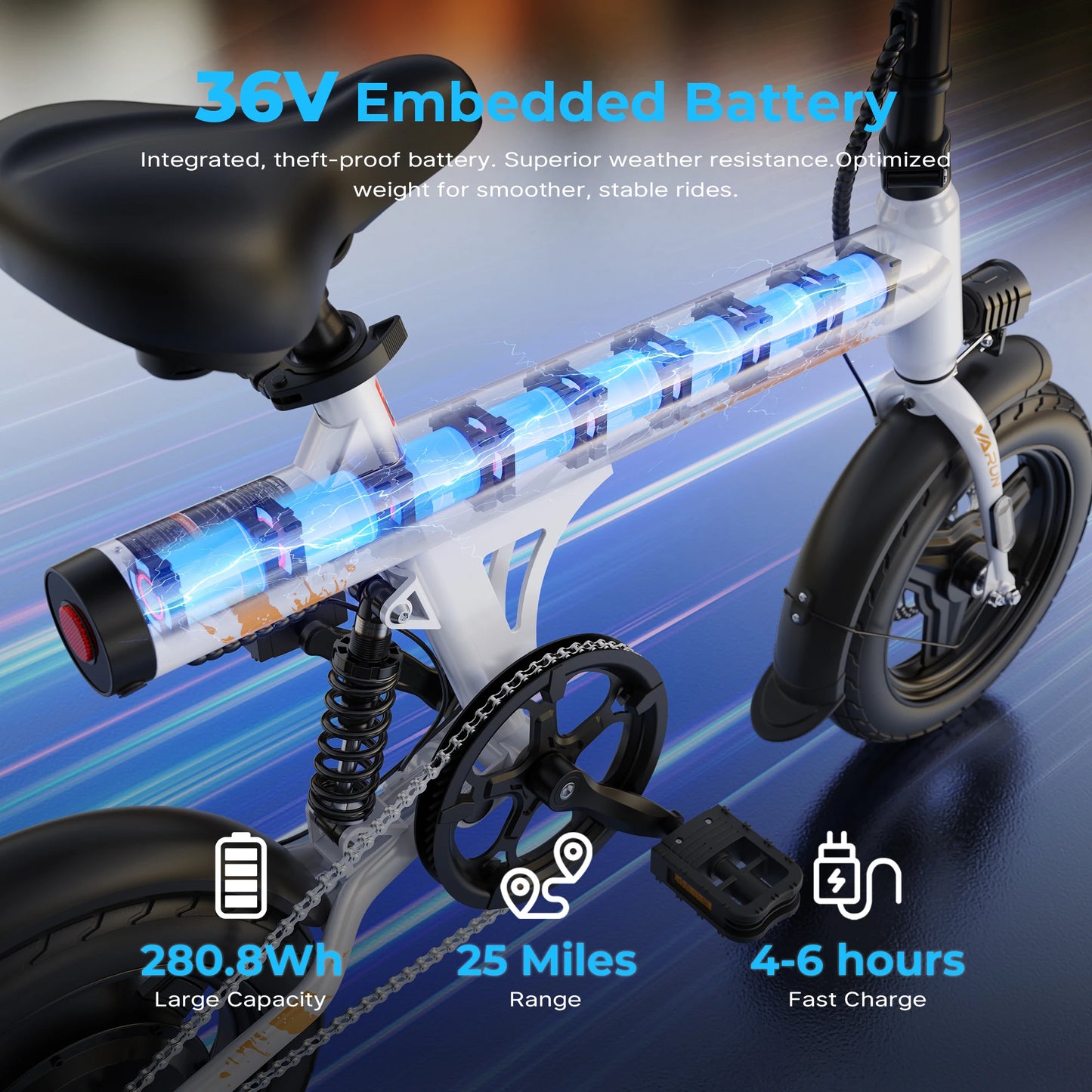 VARUN Opvouwbare E-bike 350W – Elektrische Stadsfiets